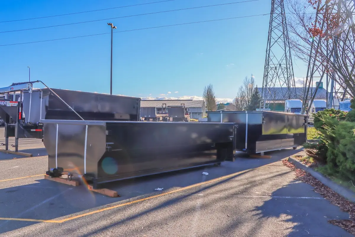 Roll-off dumpster ready for waste disposal at job site for 6 Yard Dumpster Rental in Petaluma